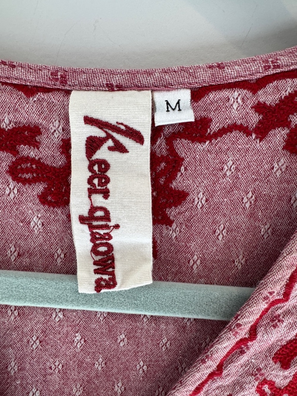 Prairie Dress Pink Embroidered Maxi Dress with Red Trim. Costume. Women’s Medium - Picture 5 of 10